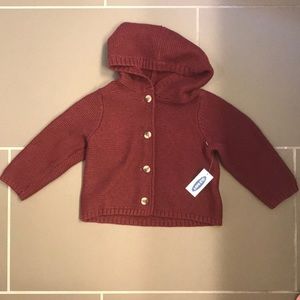 NWT Old Navy Baby Button Front Hooded Sweater